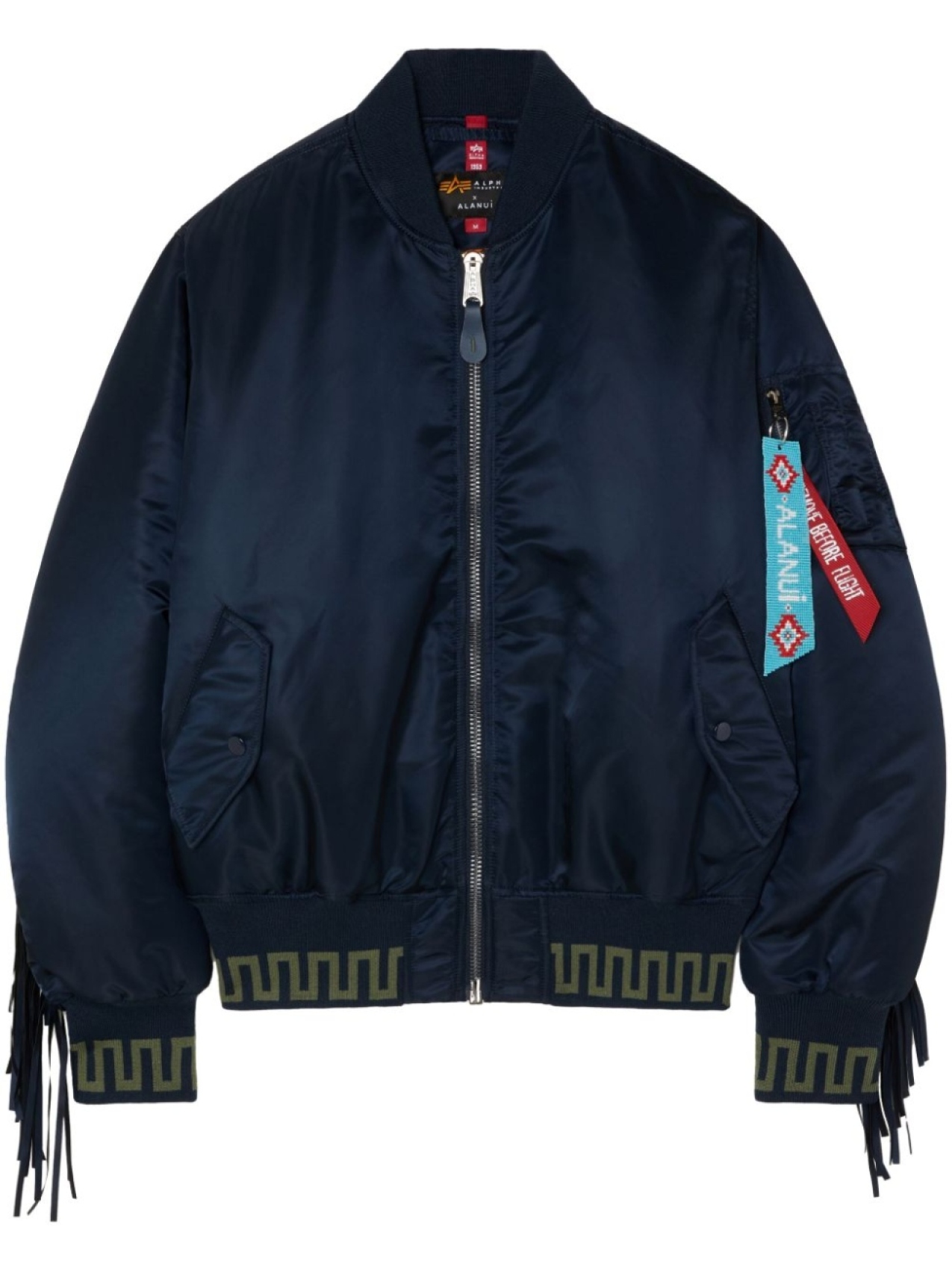 

Alanui бомбер с бахромой из коллаборации с Alpha Industries, синий