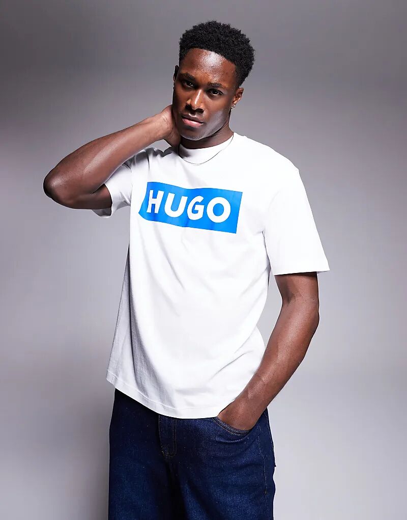 

Футболка HUGO BLUE Nico с логотипом на груди белого цвета