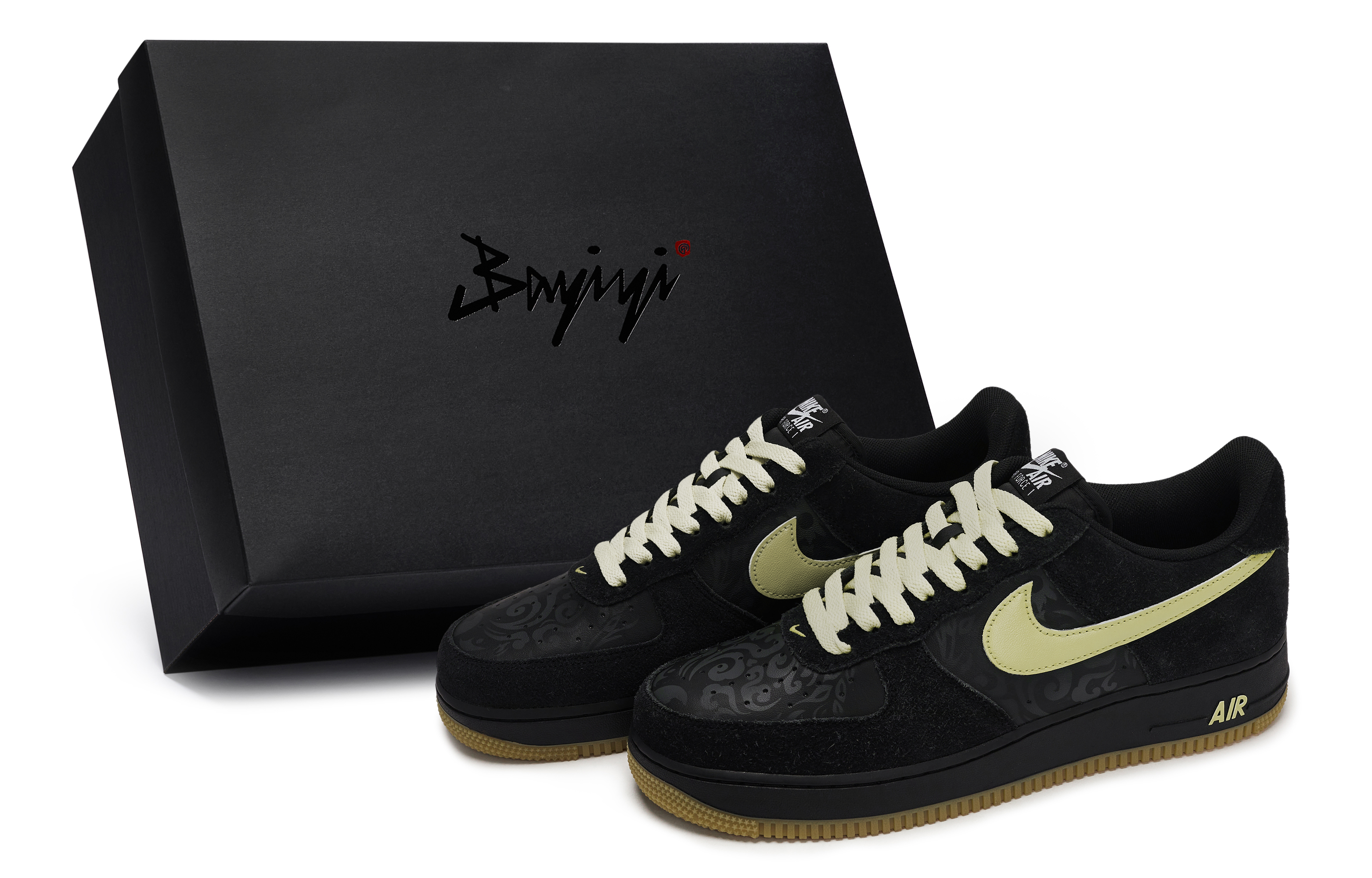 

Nike Кроссовки Air Force 1 для скейтбординга, мужские, низкие, черно-бежевые