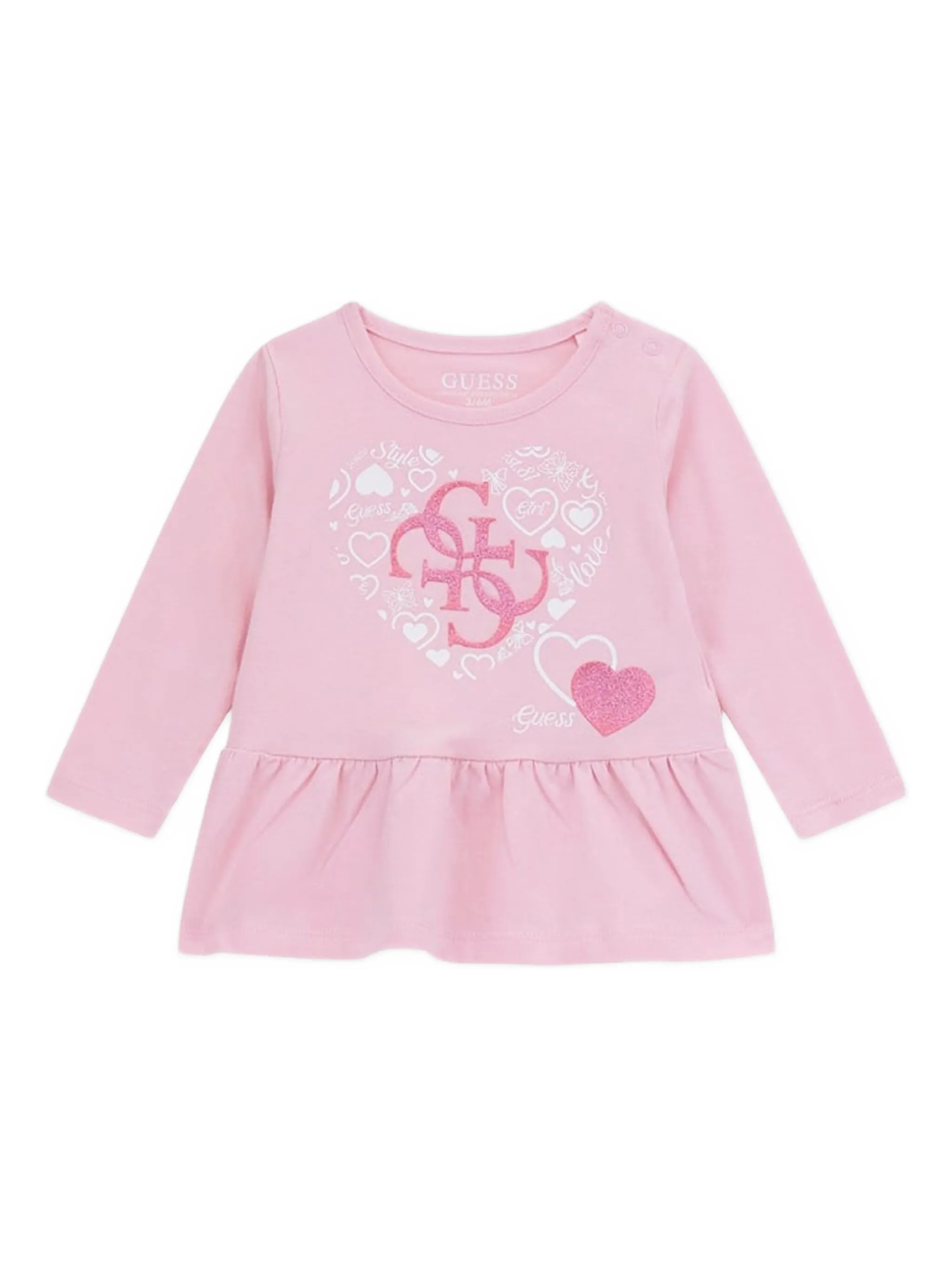 Комплект из топа и легинсов с логотипом Guess Kids, розовый — фото 2