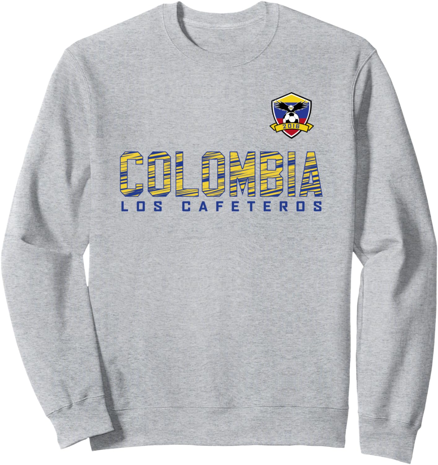 

Толстовка Columbia Los Cafeteros в желто-синюю полоску с текстом Trendy Apparel