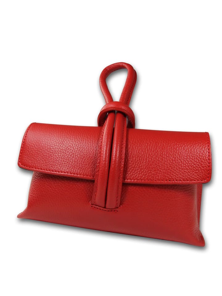 

Кожаная вечерняя сумочка, сумка через плечо Toscanto, красная, примерно 23 см