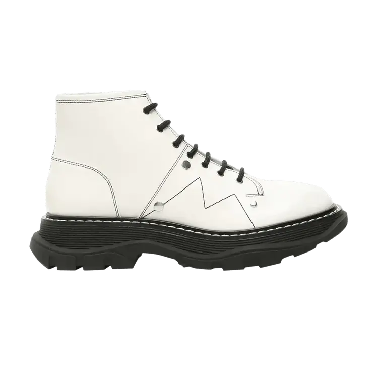 Ботинки Alexander McQueen Wmns Tread Slick Lace Up Boot, Ivory Black
