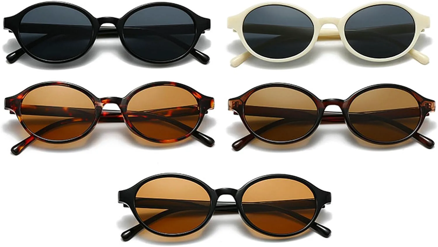 

Винтажные солнцезащитные очки в овальной оправе для женщин, модные ретро-очки круглой формы с защитой от УФ-излучения UV400, женские защитные очки mincl, White Gray