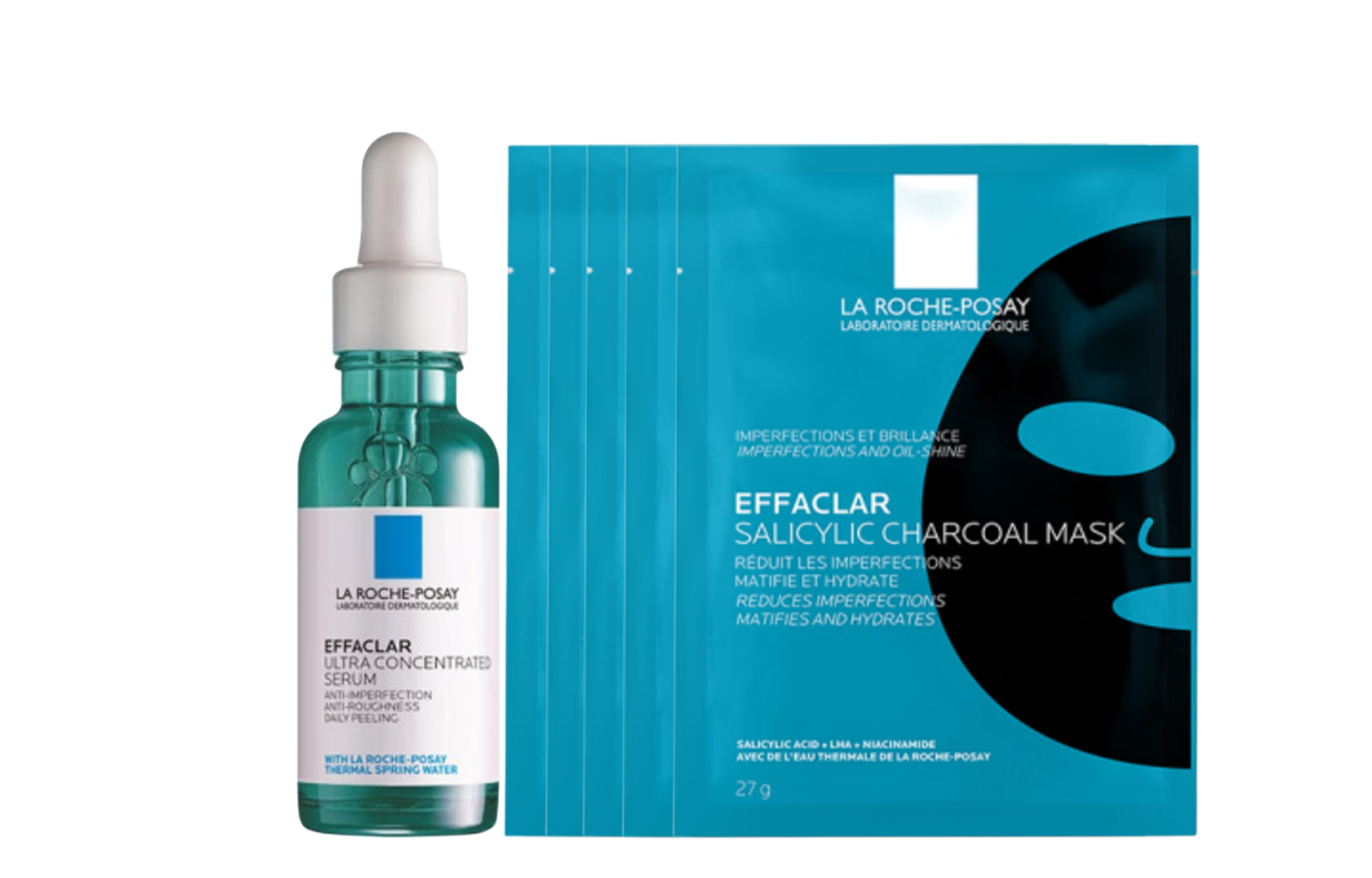 La Roche-Posay Lifuquan салициловая черная маска для увлажнения и гидратации набор для ухода за кожей успокаивающее увлажнение — фото 2