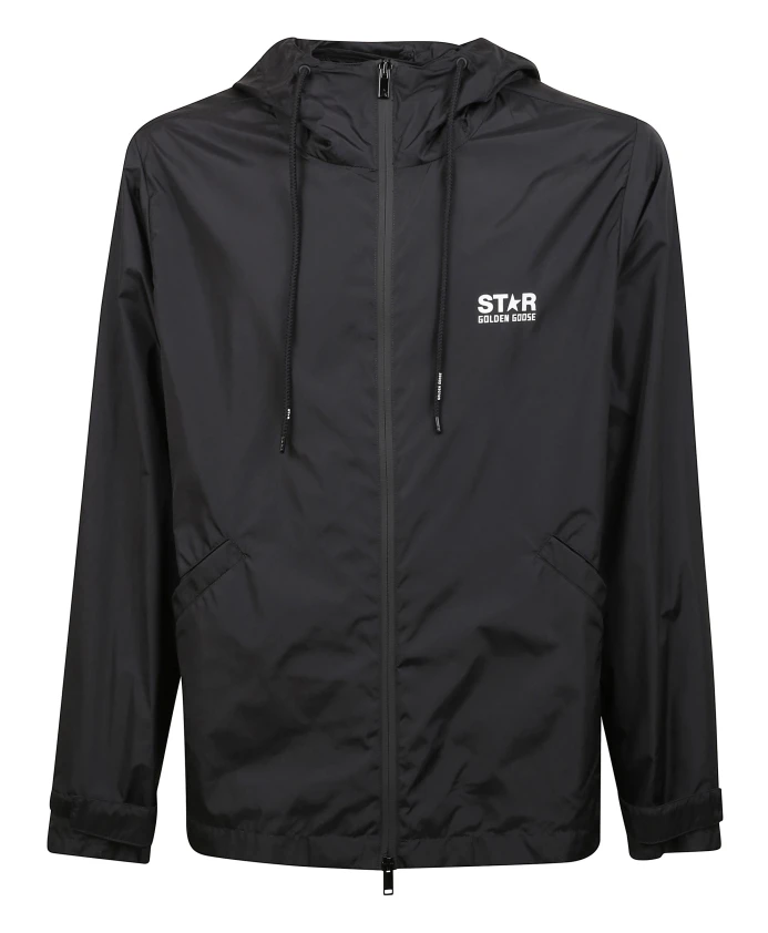 

Куртка с длинными рукавами, застежкой-молнией и капюшоном Golden Goose, черный