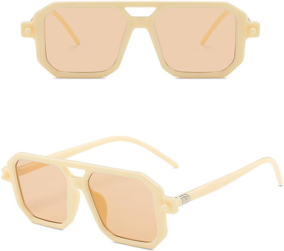 

Ретро-солнцезащитные очки 2027 года, цвет «желейный чай», для женщин, с двойным лучом защиты от УФ-излучения UV400, солнцезащитные очки для мужчин, винтажные черные очки MTZJH, Beige Tea