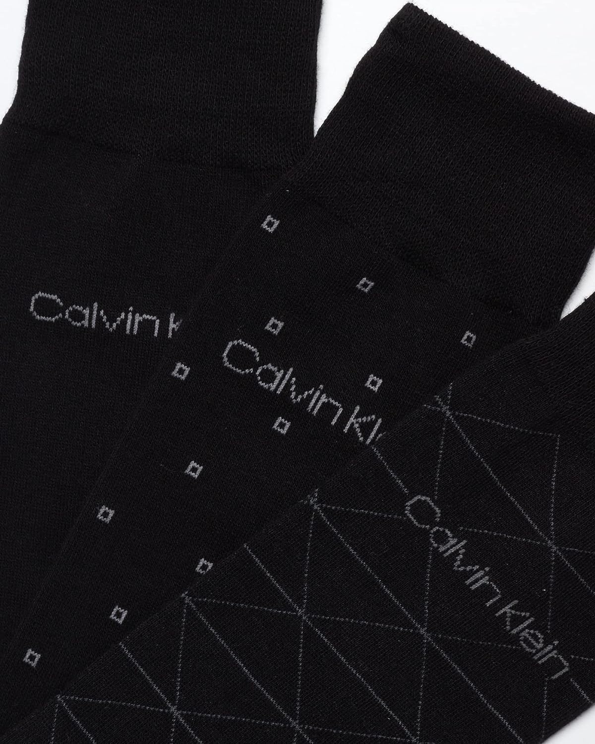 Мужские носки Calvin Klein под повседневную одежду - 6 пар мягких хлопковых носков для мужчин - классический комфорт, манжеты, смешанный узор, Black Assorted — фото 3