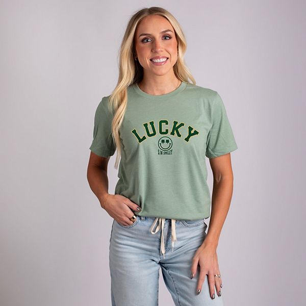 

Футболка с принтом SWSmiley lucky varsity arched Simply Sage Market, Sage, Зеленый, Футболка с принтом SWSmiley lucky varsity arched Simply Sage Market, Sage
