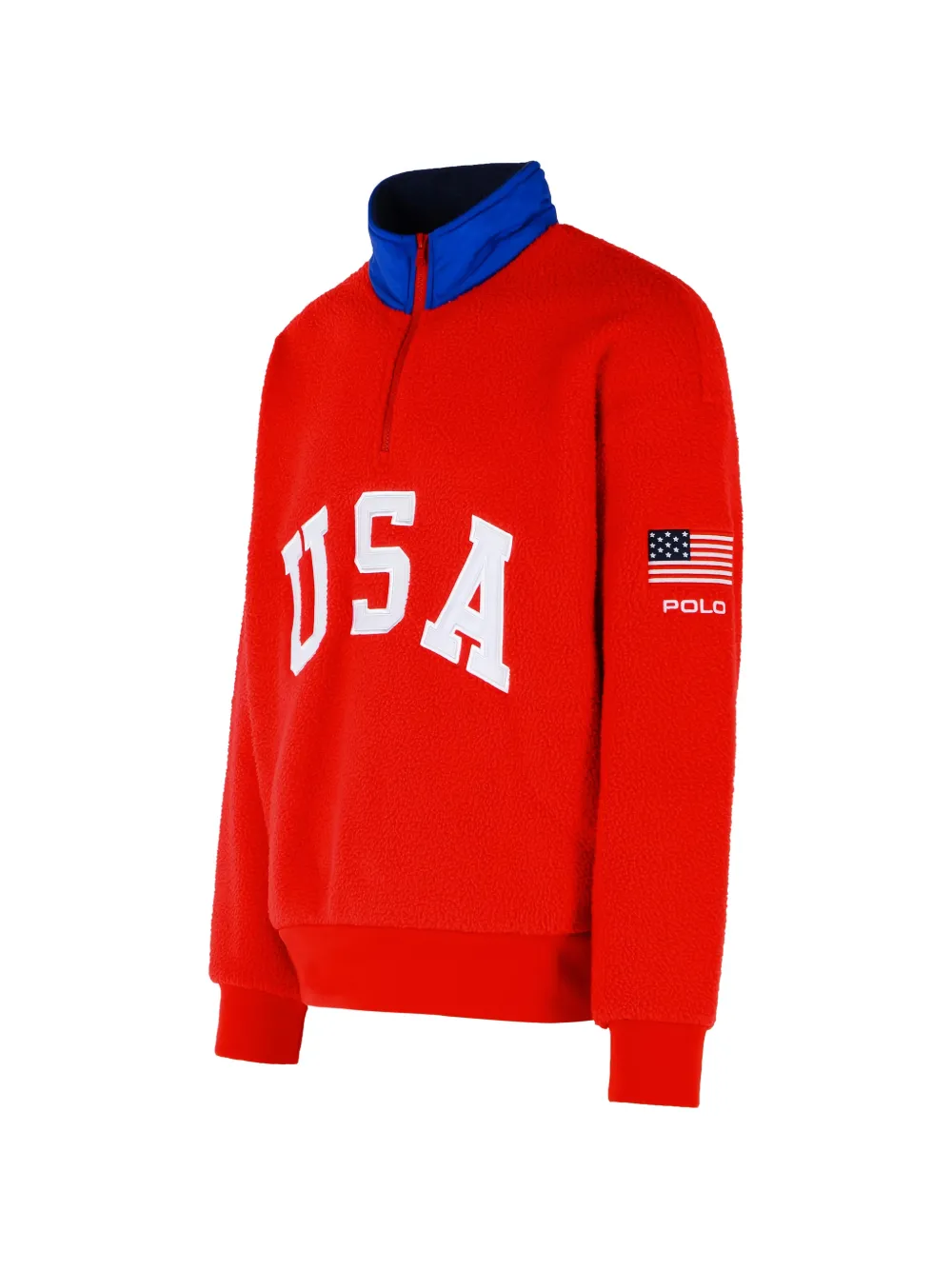 Свитер на молнии до половины Polo Ralph Lauren, красный — фото 3