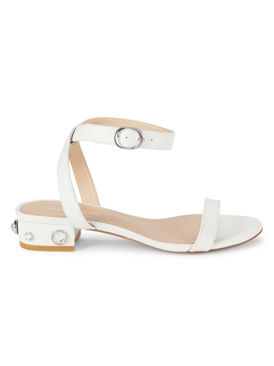 Сандалии из кожи с отделкой Dancer Allshine Stuart Weitzman, белый