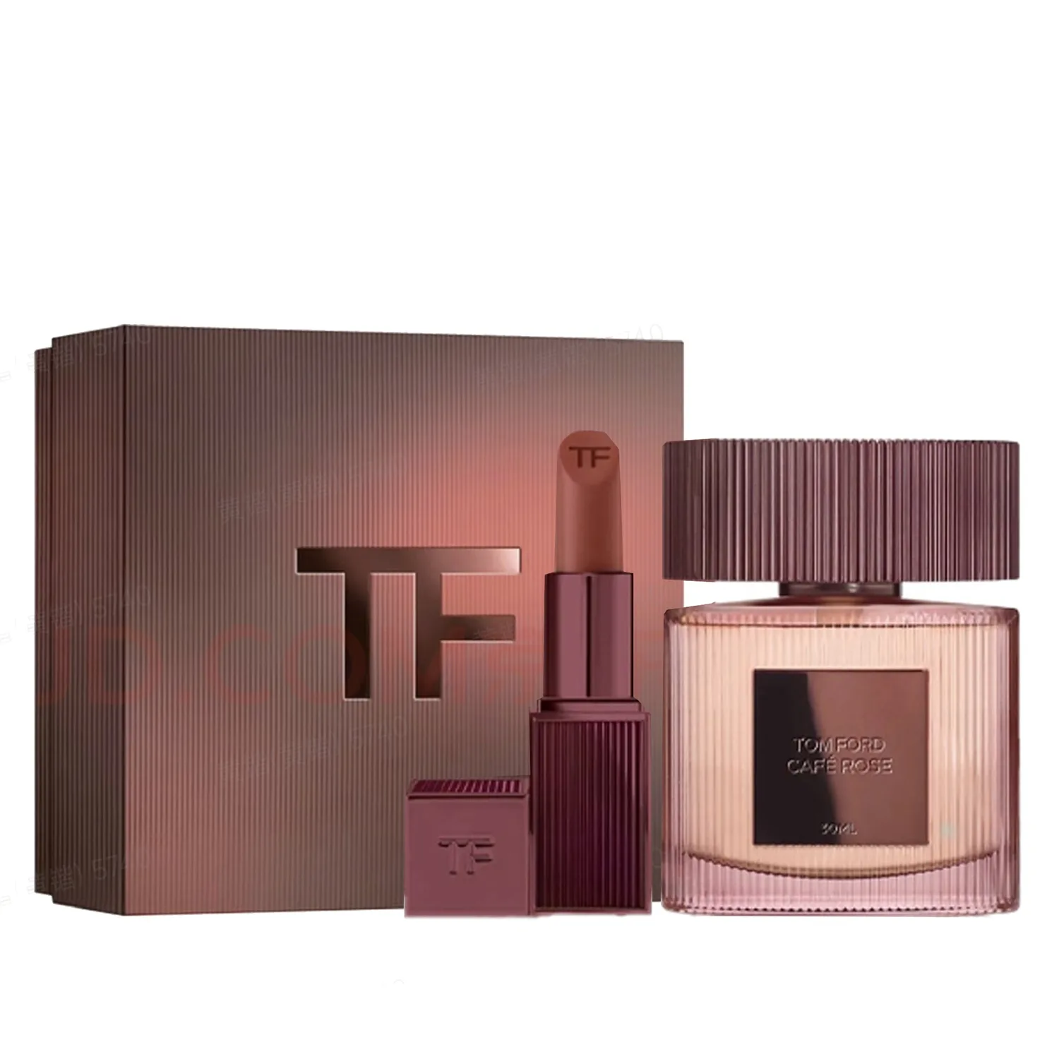 TOM FORD Подарочный набор TF Coffee Rose Lip Scent Limited Edition, парфюм 30 мл и помада для естественного сияния кожи, Coffee Rose 30ml+Coffee Rose Limited #100-Flap Box