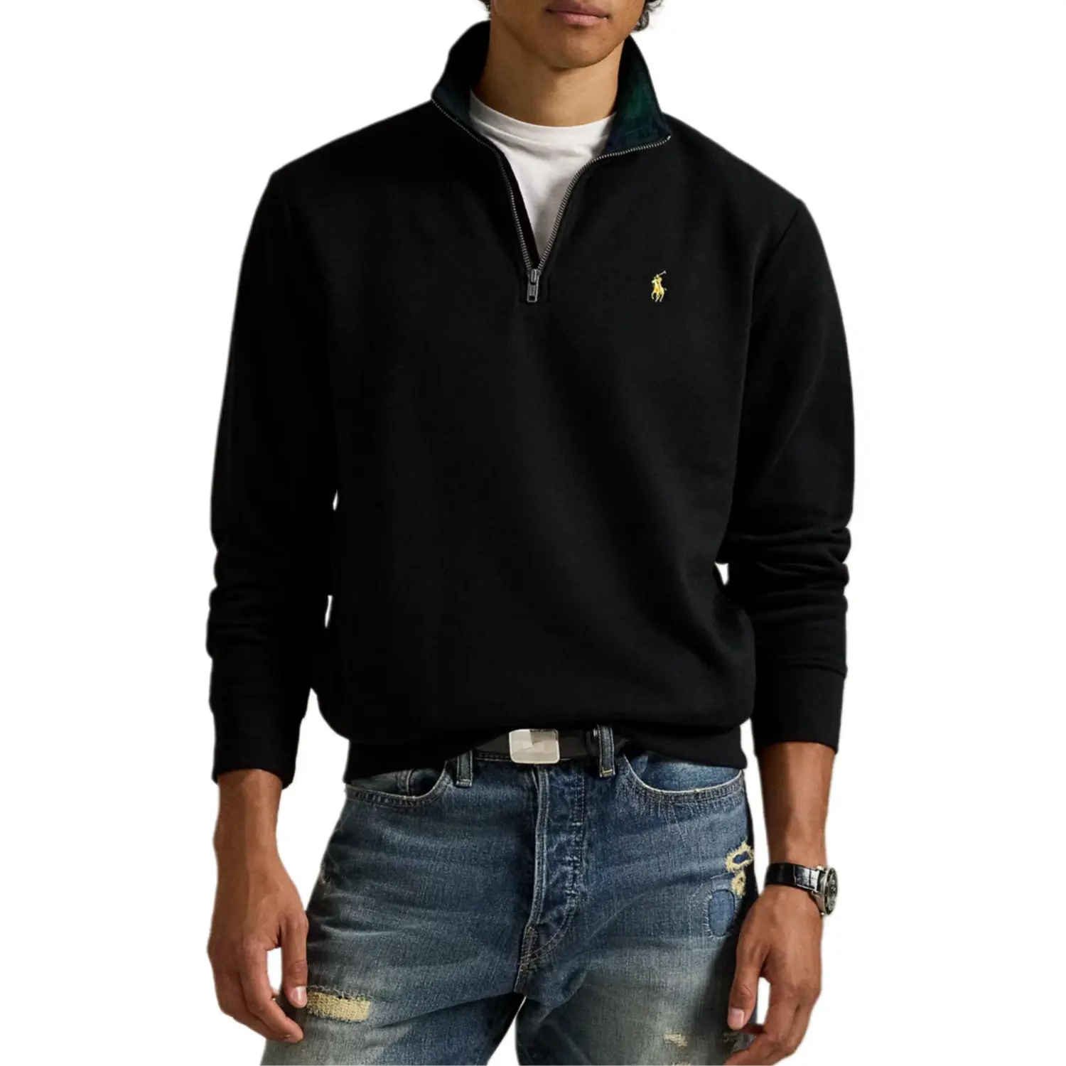 Полузастегивающийся флисовый свитшот Polo Ralph Lauren, черный — фото 2