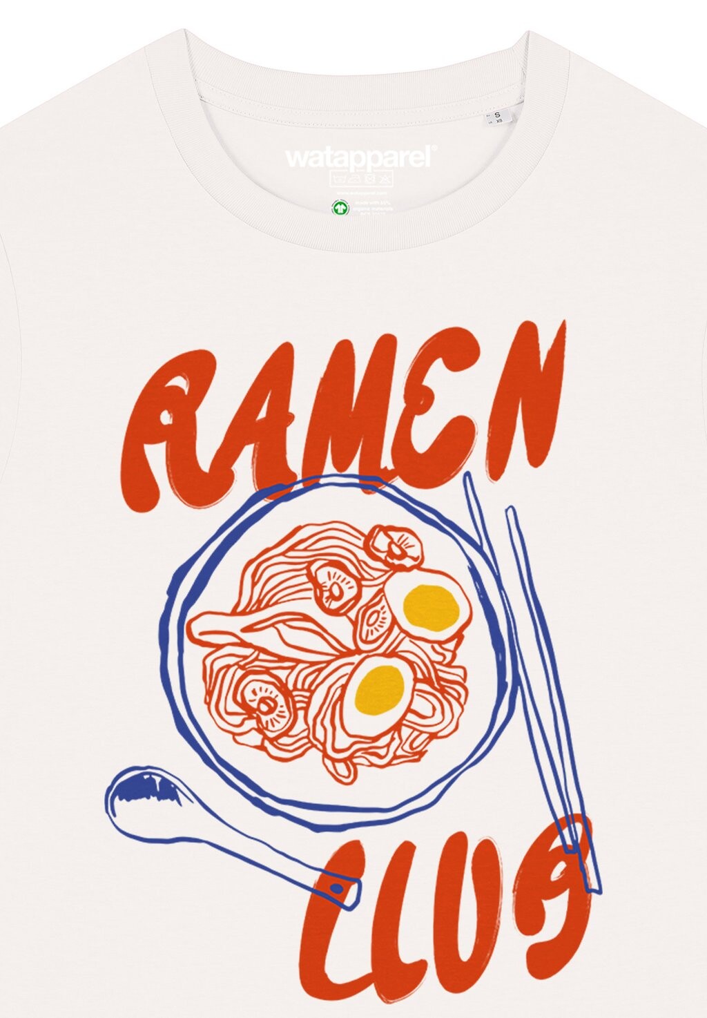

Футболка с принтом RAMEN CLUB watapparel, белый