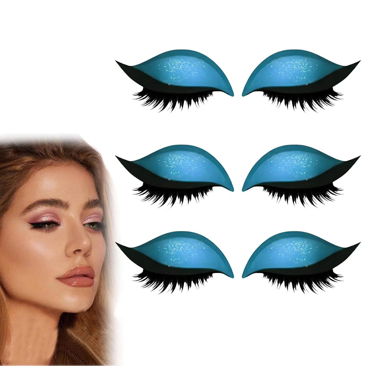 Многоразовые патчи для макияжа глаз «Lazy Eye Shadow Eyelash Patch» Generisch, 3Pcs-C