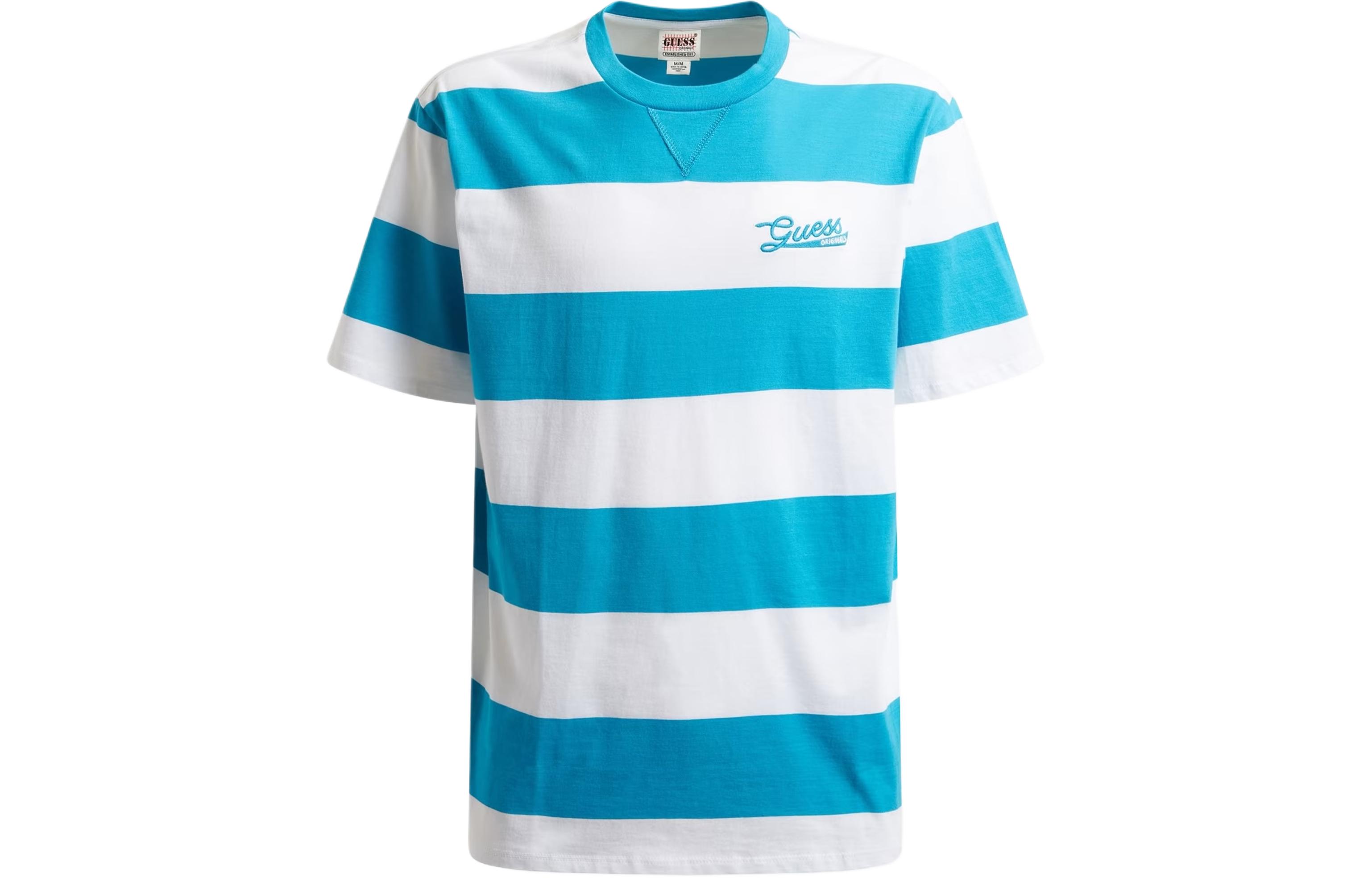 

GUESS Полосатая футболка T Shirt Men's Blue, Синий, GUESS Полосатая футболка T Shirt Men's Blue