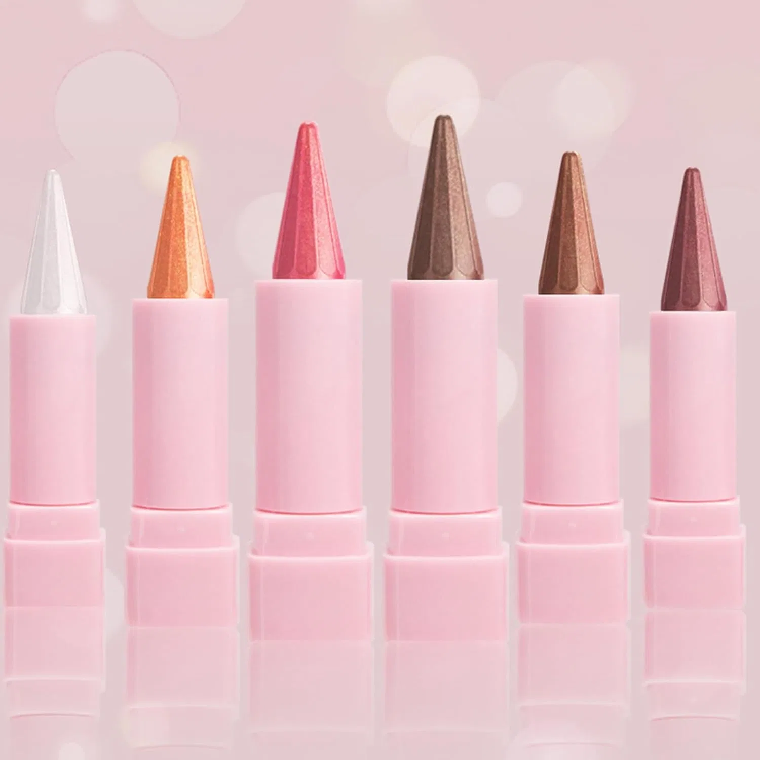 Подводка для глаз Glitter Eyeliner, 6 шт, набор, блестящая, черный — фото 2