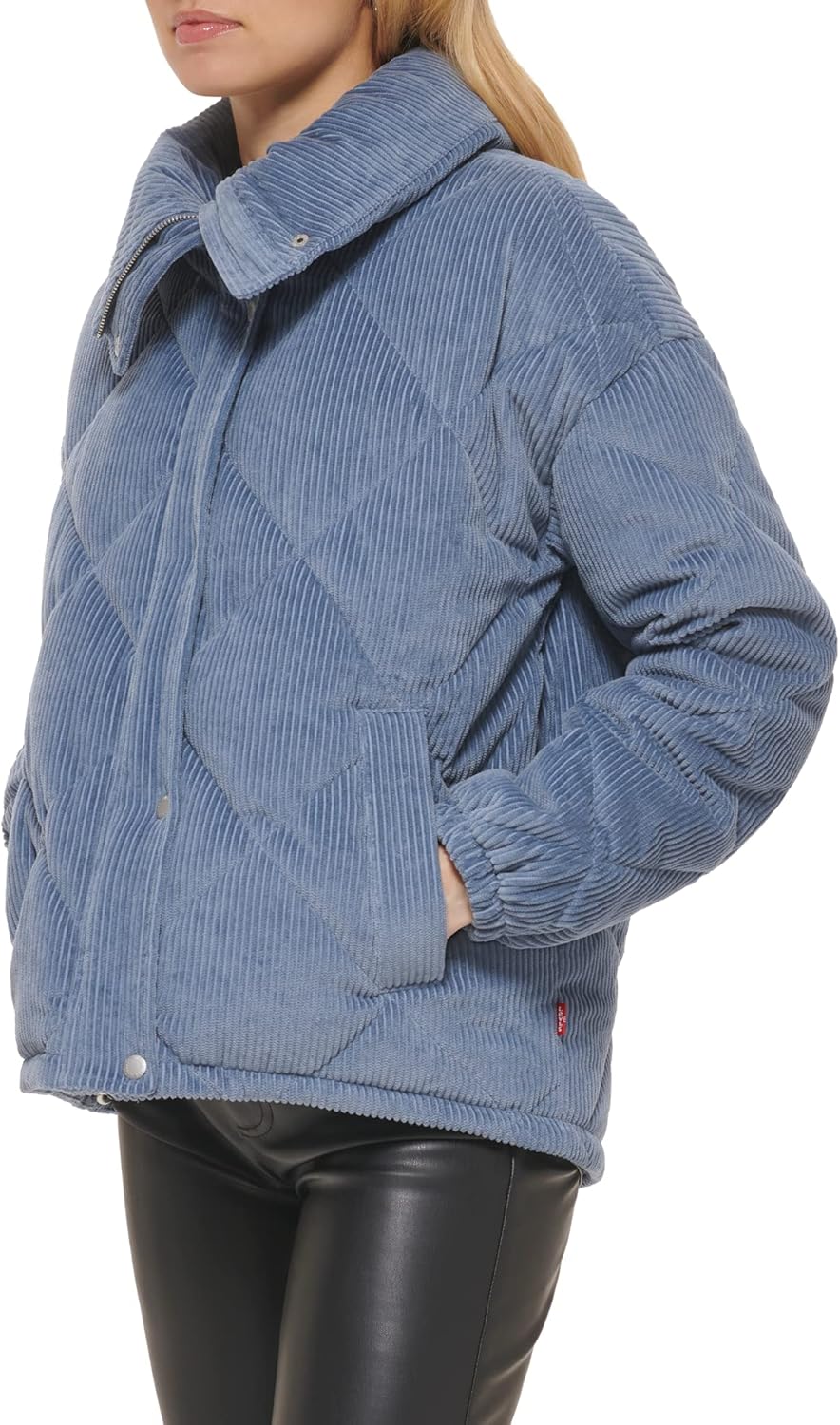 Женская куртка Levi's из стеганого вельвета, темно-голубой — фото 4