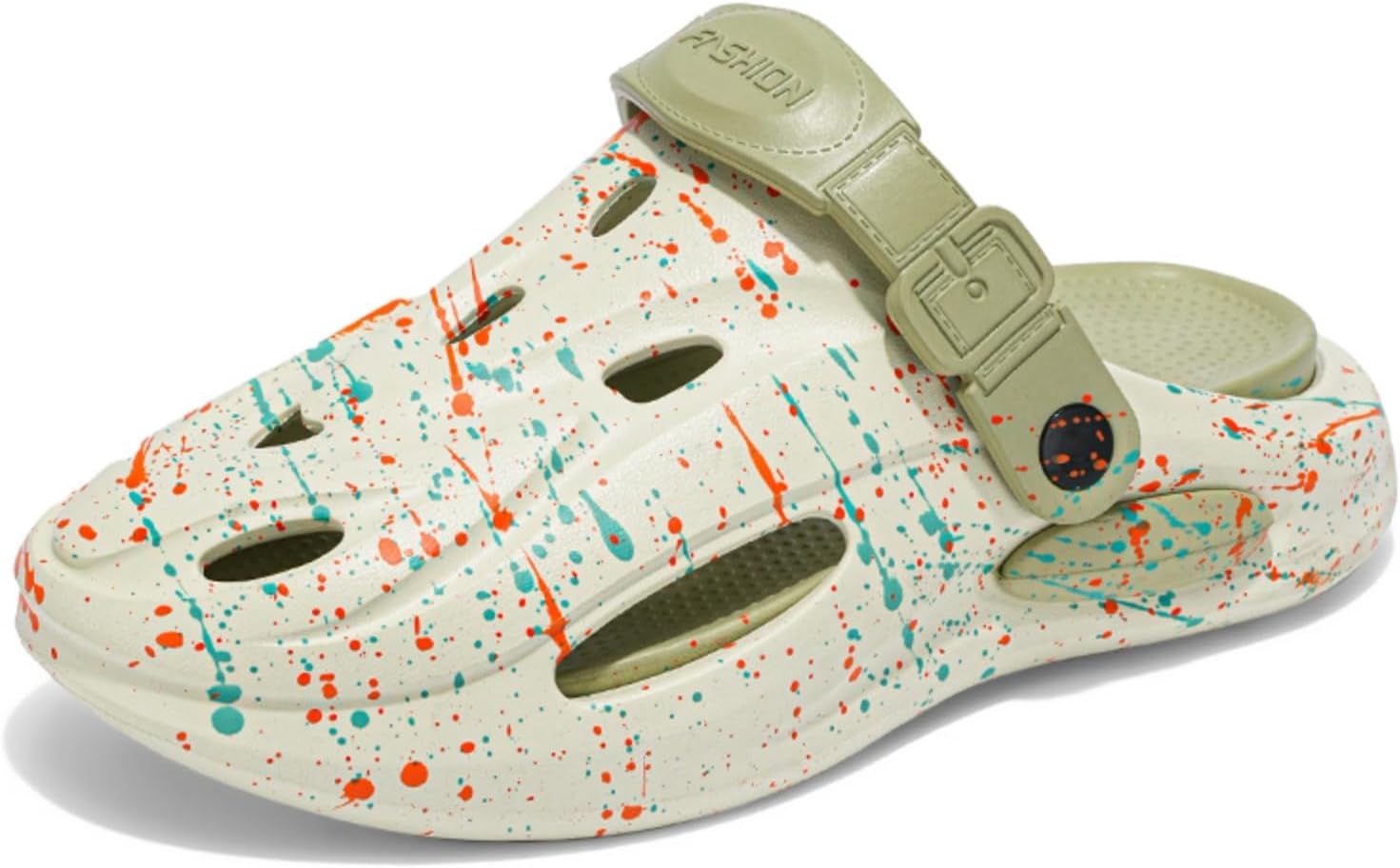 

Мужские комфортные сабо Khwfjas Fashion на платформе в стиле брызг-чернил, изготовленные из материала EVA, Шлепацы, повседневные тапочки, пляжная обувь, стильные сандалии, зеленый