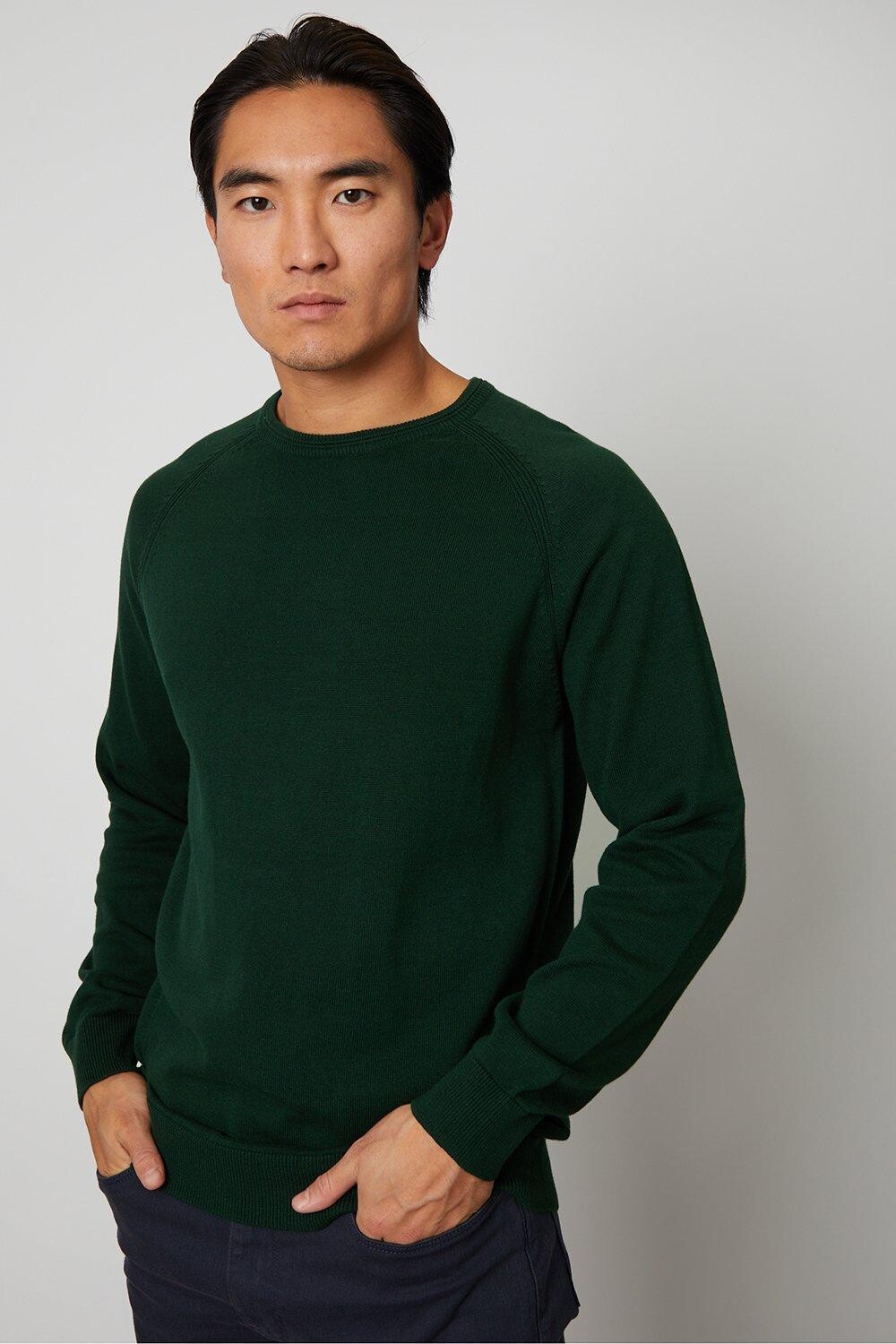 

Легкий хлопковый вязаный джемпер Devon с круглым вырезом Threadbare, зеленый