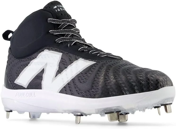 Мужские бейсбольные кроссовки New Balance FuelCell 4040 V7 Mid-Metal, белый/черный — фото 4
