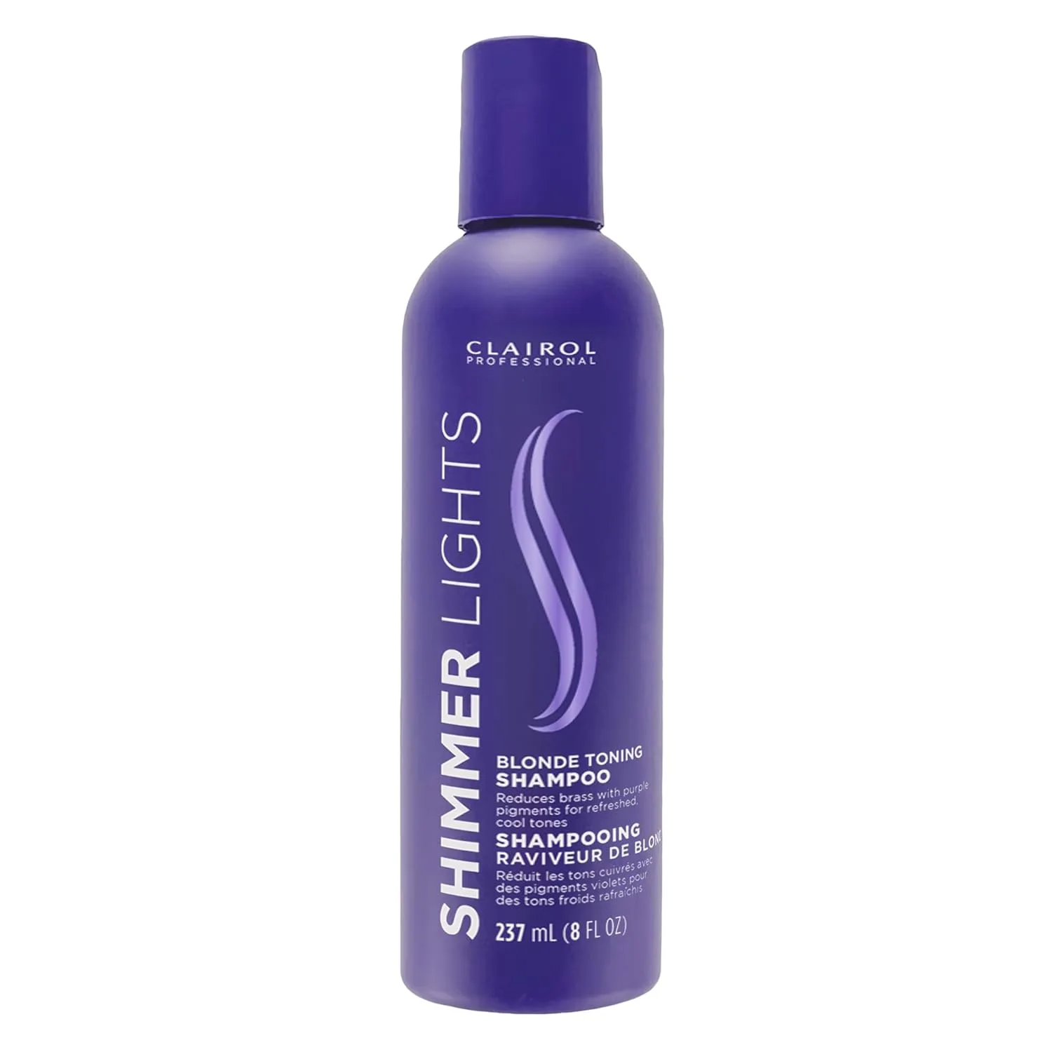 Фиолетовый шампунь Clairol Professional Shimmer Lights | Нейтрализует медные и желтые оттенки | Для светлых, серебристых, седых и мелированных волос 237 мл (.), silver