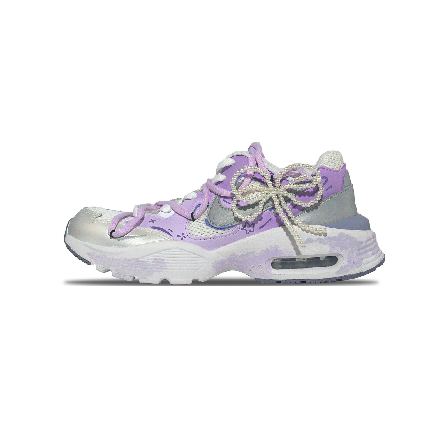 

Кроссовки Air Max Fusion женские с низким верхом, белые/фиолетовые Nike