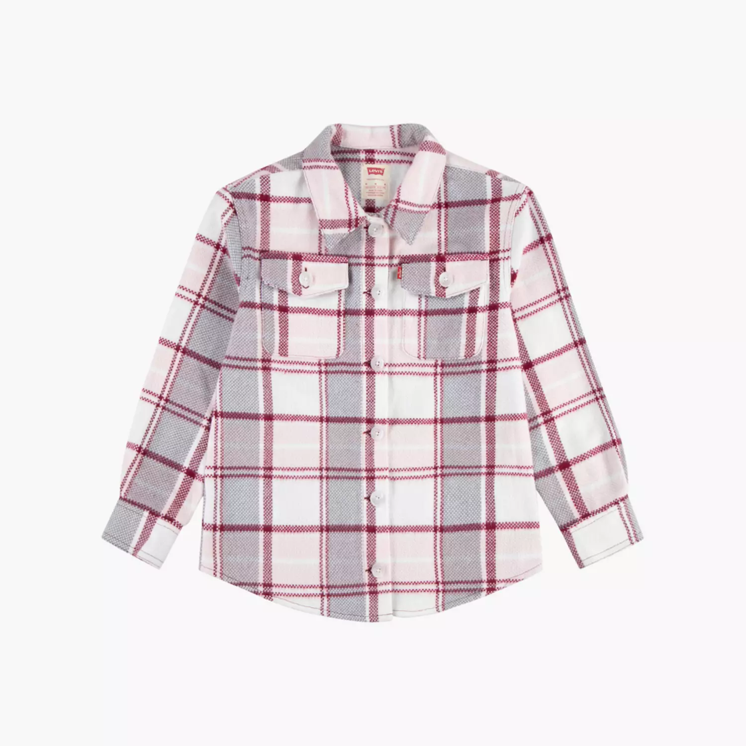 

Клетчатая рубашка оверсайз для больших девочек 7–16 лет Levi's, цвет Classic Red Plum