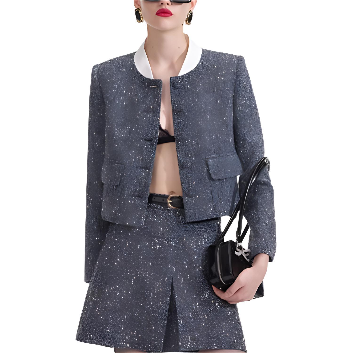 

Self-portrait Женская куртка для автопортрета синего смешанного цвета, Blue Mixed Color