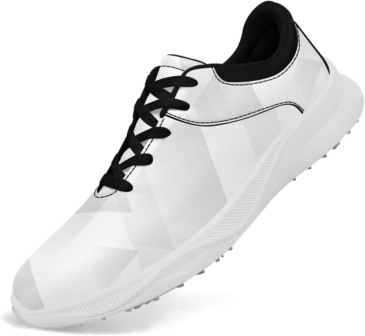 

Градиентные гольф-кроссовки без шипов для мужчин и женщин, водонепроницаемые, дышащие, для ходьбы и спорта, для гольф-курса и повседневной носки Awsole, белый/черный/серый