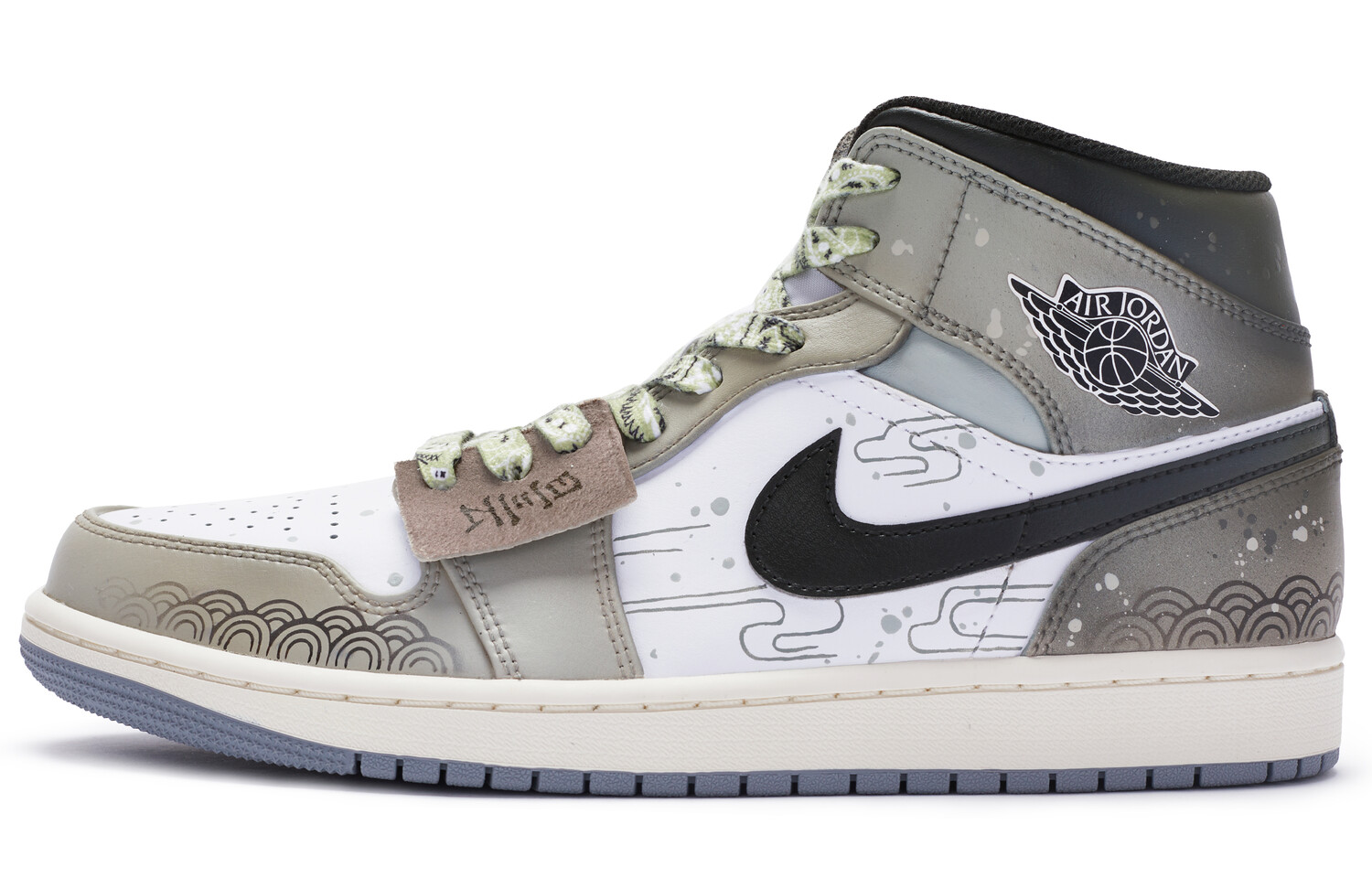 

Кроссовки Air JORDAN 1 Vintage Basketball Shoes Men Mid-Top White Brown Black