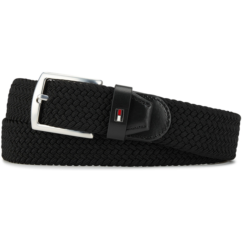 

Tommy Hilfiger Мужской полиэстеровый ремень черный 3.5 см, Black BDS