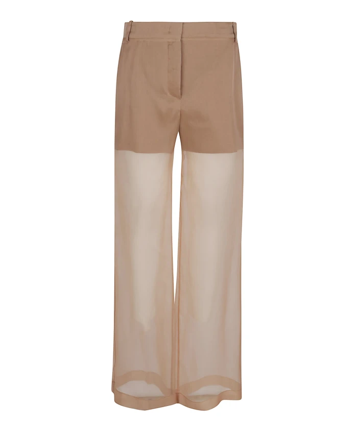 

Элегантные брюки из коричневой льняной смеси Pinko, коричневый