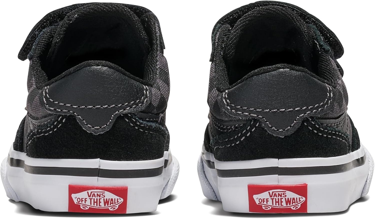 Vans Unisex-Child Brooklyn Ls V Shoe | низкие кроссовки для маленьких детей, мальчиков и девочек, детская обувь, Checkerboard Black/Asphalt — фото 3