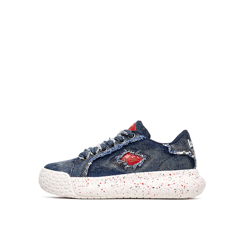 

Lee Cooper Устойчивые к истиранию нескользящие низкие скейтерские кроссовки унисекс деним синий мужские, цвет Denim Blue Men's