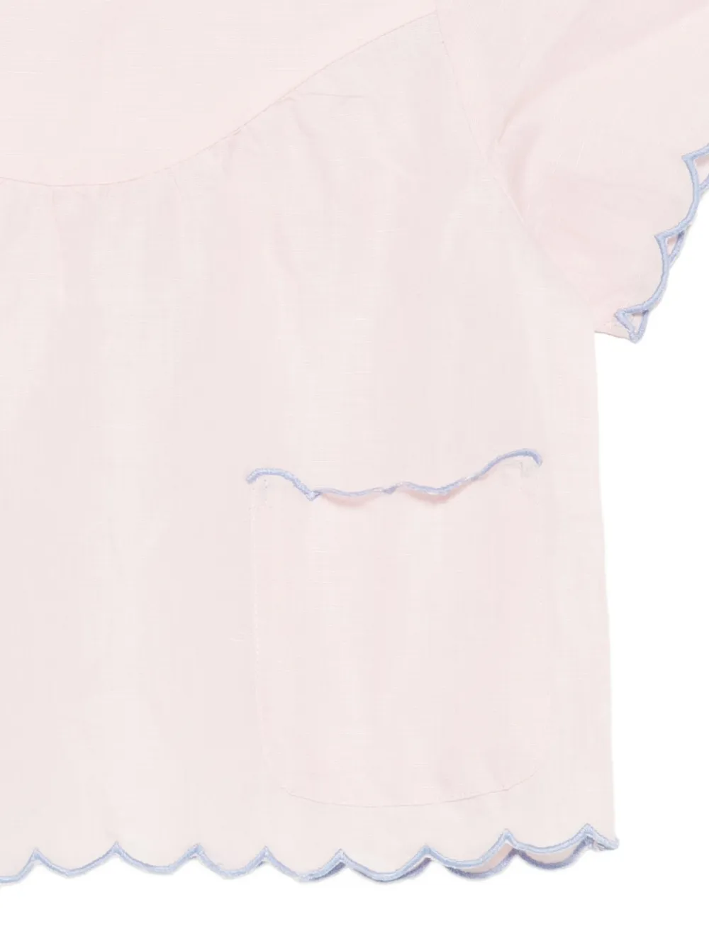 Топ с короткими рукавами и волнистыми краями Stella Mccartney Kids, розовый — фото 3