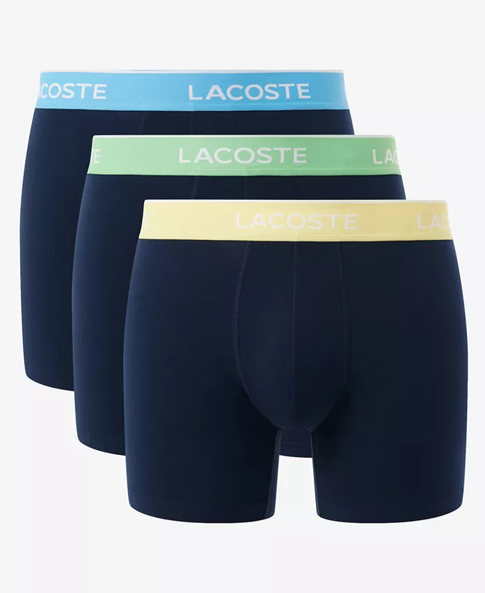 

Комплект из 3 мужских трусов-боксеров с логотипом и стандартным кроем Lacoste, мультиколор