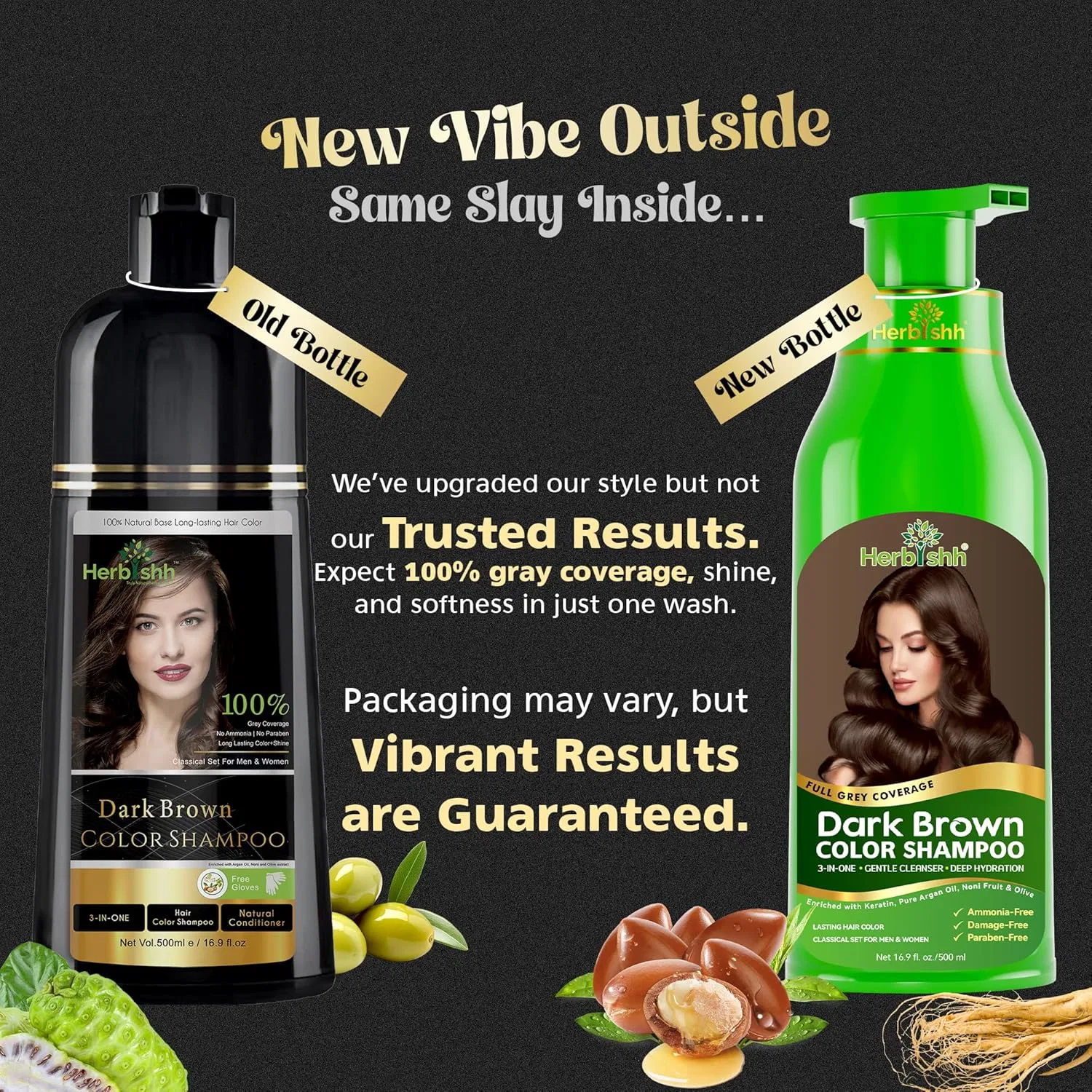 Набор шампуня-краски для волос Herbishh Ultimate Hair Dye Kit для седых волос Herbishh, Dunkelbraun — фото 2