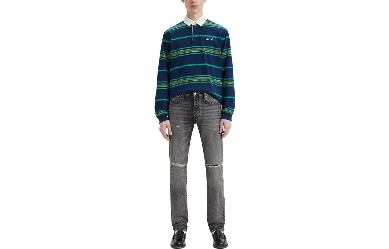 Levis Джинсы мужские черно-серые с умеренными потертостями — фото 3
