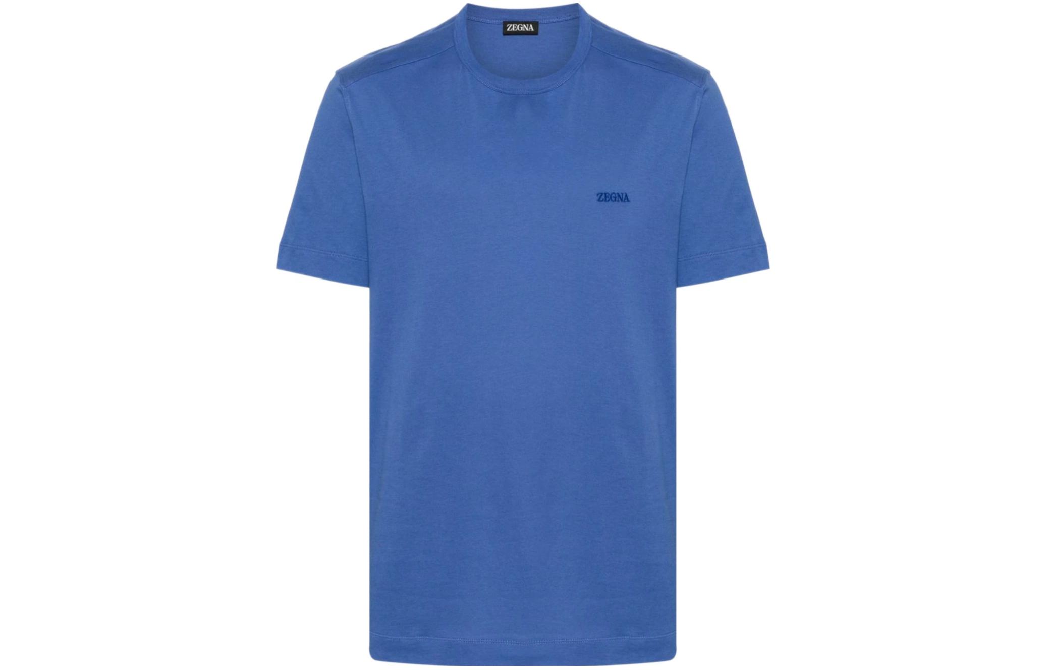 

Футболка с вышитым логотипом Ermenegildo Zegna, темно-синий