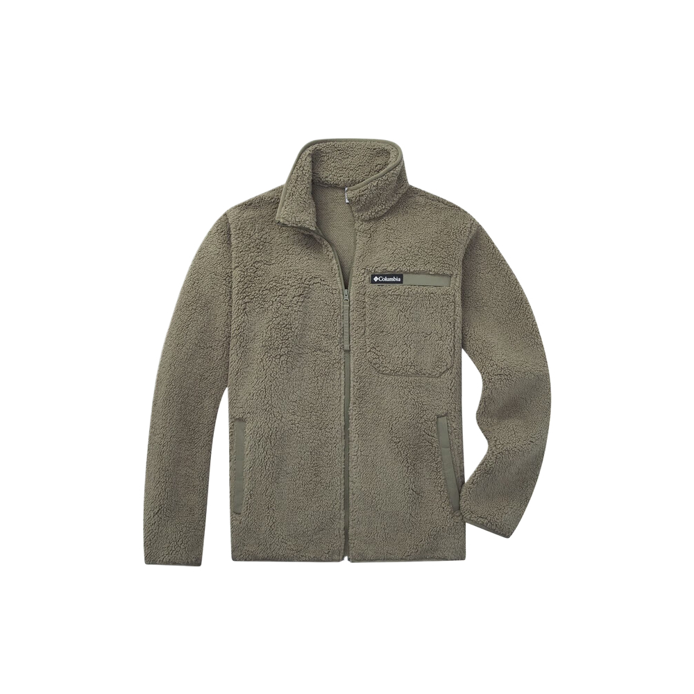 

Columbia Высоковорсовое двустороннее пальто на молнии с бархатистой текстурой для мужчин, Army Green-397