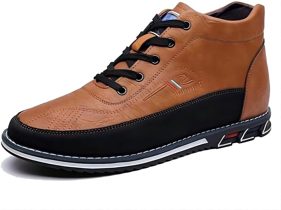 

Мужские повседневные кожаные ботинки Asifn для бизнеса, вождения и прогулок, теплые, с легким надеванием, удобные, с регулируемой высотой голенища, оранжевый