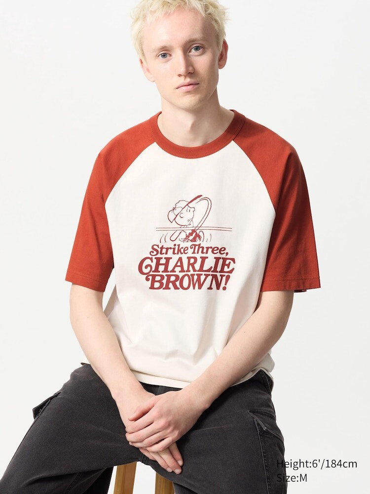 

Футболка с графическим принтом Peanuts ut Uniqlo, цвет 27 оранжевый