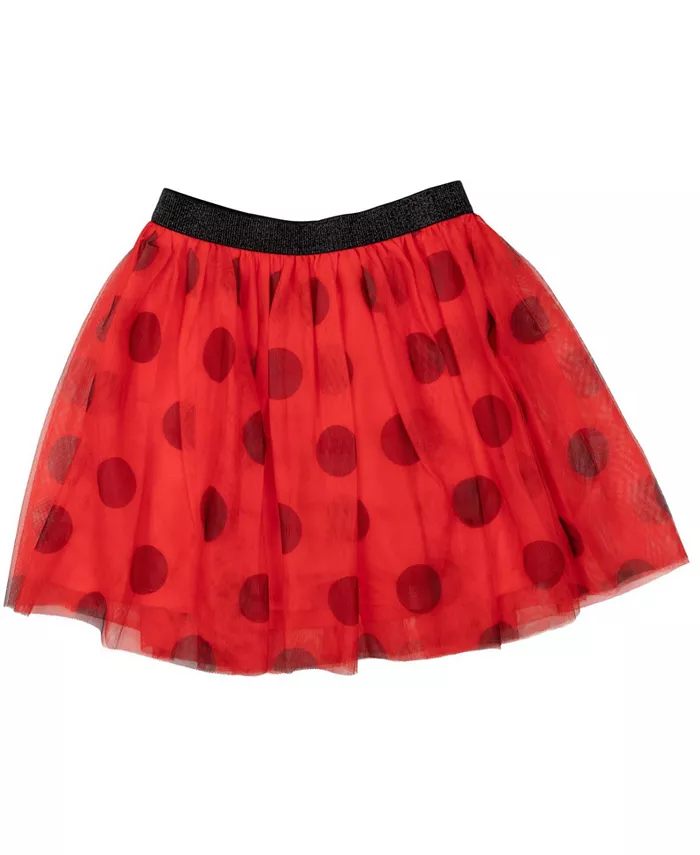 Футболка, юбка и атласная повязка для девочек Ladybug Rena Rouge Queen Bee, комплект из 3 предметов (для детей от 4 до 14 лет) Miraculous, красный — фото 4