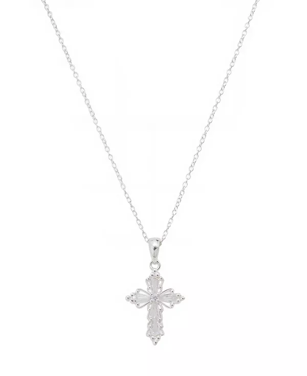 

Ожерелье с подвеской-крестом из кубического циркония Unwritten, silver