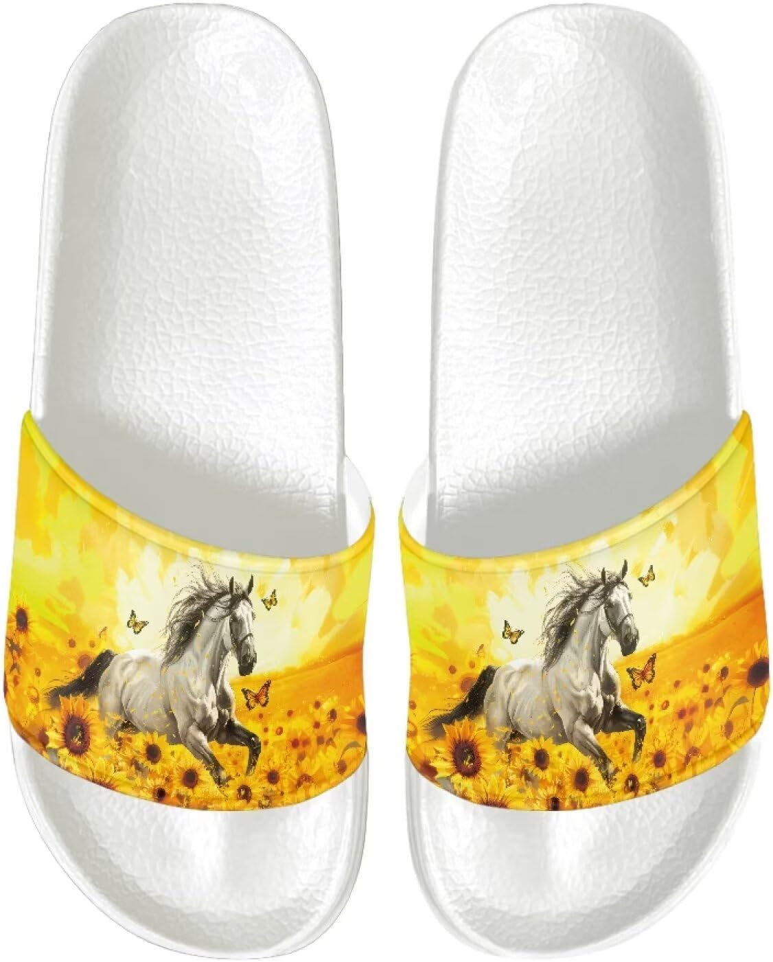 

Шлепанцы для женщин и мужчин, нескользящие тапочки для душа Judentidos, Sunflower Horse