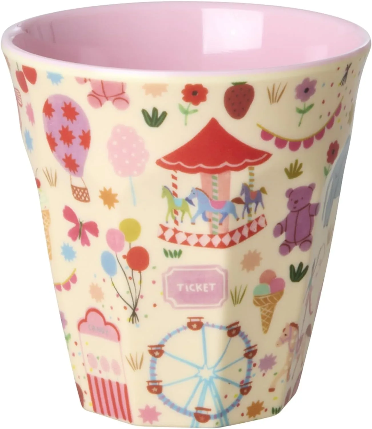 Детская меламиновая кружка Rice Medium – Pink – Fun Fair Print