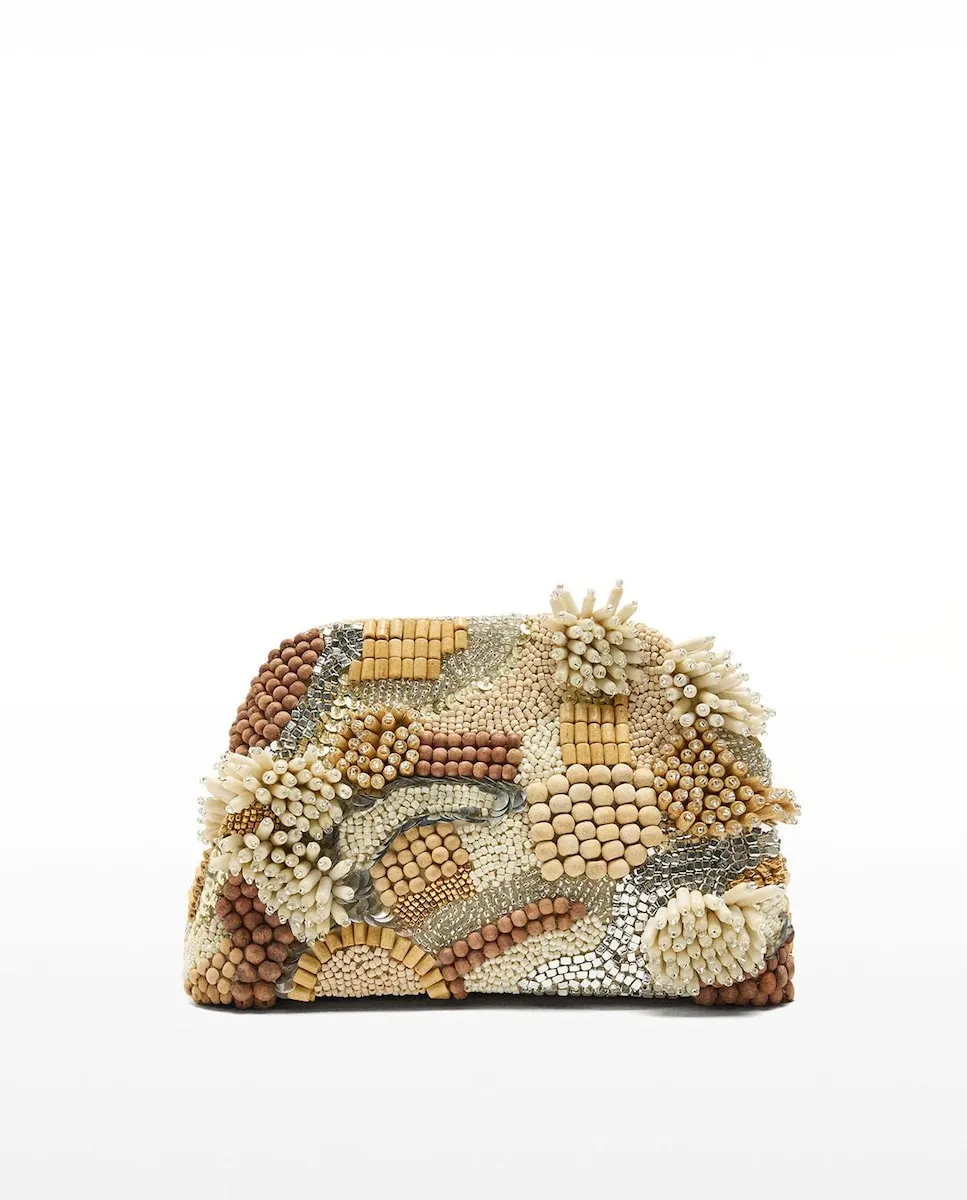 

Сумка для вечеринки с бусинами и стразами, трансформирующаяся в сумку через плечо Parfois, коричневый