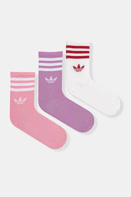 Носки 3 шт длинные Adidas Originals, розовый