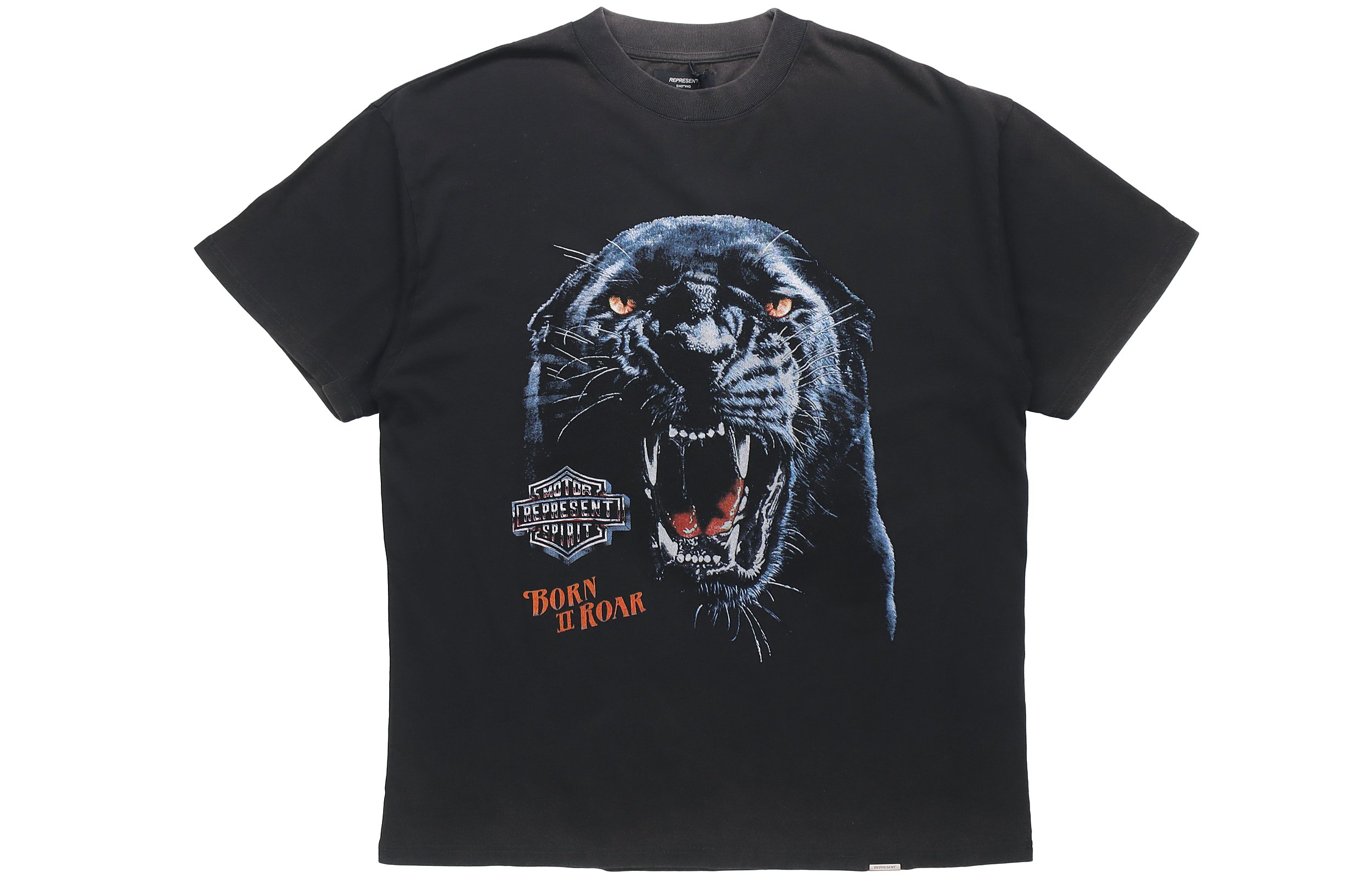 

Футболка мужская сезон SS21 с принтом тигра в стиле винтаж серая REPRESENT